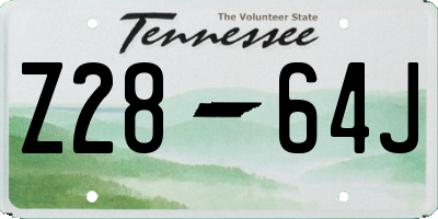 TN license plate Z2864J