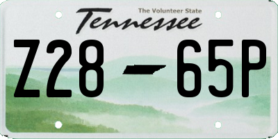 TN license plate Z2865P