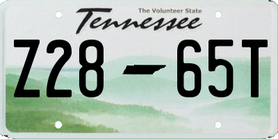 TN license plate Z2865T