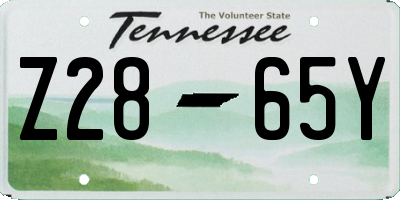 TN license plate Z2865Y