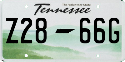 TN license plate Z2866G