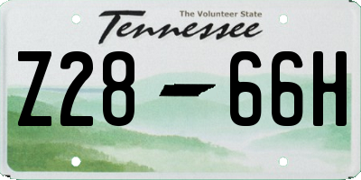 TN license plate Z2866H
