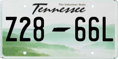 TN license plate Z2866L