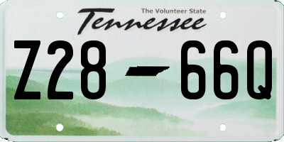 TN license plate Z2866Q