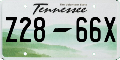 TN license plate Z2866X