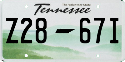 TN license plate Z2867I