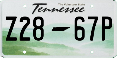 TN license plate Z2867P