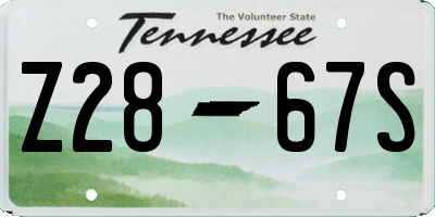 TN license plate Z2867S