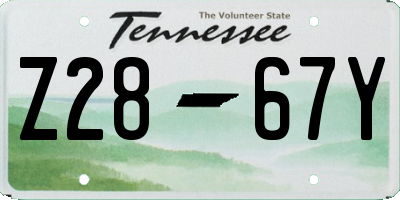 TN license plate Z2867Y