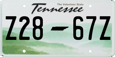 TN license plate Z2867Z