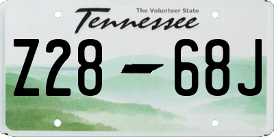 TN license plate Z2868J