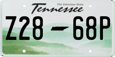 TN license plate Z2868P