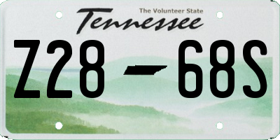 TN license plate Z2868S