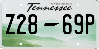 TN license plate Z2869P
