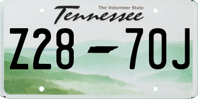 TN license plate Z2870J