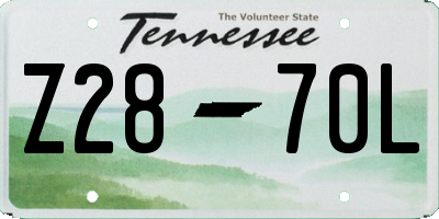 TN license plate Z2870L