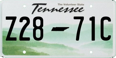 TN license plate Z2871C