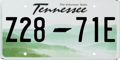 TN license plate Z2871E
