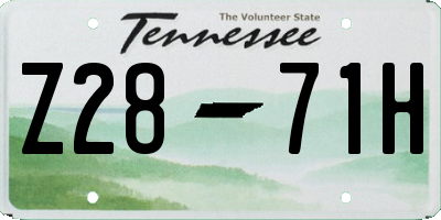 TN license plate Z2871H