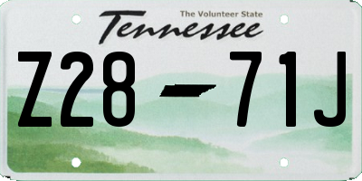TN license plate Z2871J