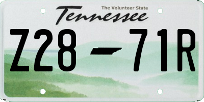 TN license plate Z2871R