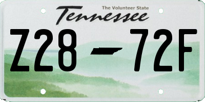 TN license plate Z2872F