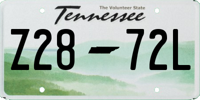 TN license plate Z2872L