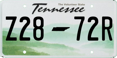 TN license plate Z2872R