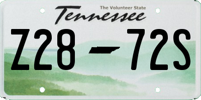 TN license plate Z2872S