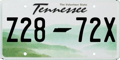 TN license plate Z2872X