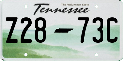 TN license plate Z2873C