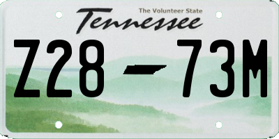 TN license plate Z2873M
