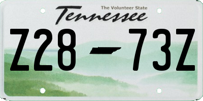 TN license plate Z2873Z