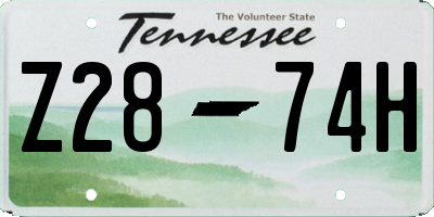 TN license plate Z2874H