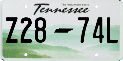 TN license plate Z2874L