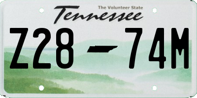 TN license plate Z2874M