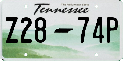 TN license plate Z2874P