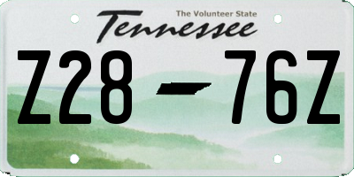 TN license plate Z2876Z
