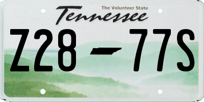 TN license plate Z2877S
