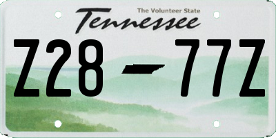 TN license plate Z2877Z