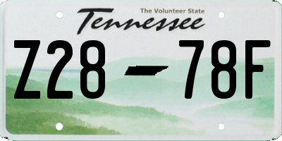 TN license plate Z2878F