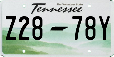 TN license plate Z2878Y