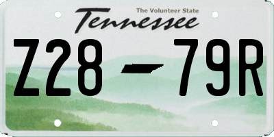 TN license plate Z2879R
