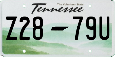TN license plate Z2879U