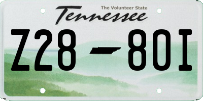 TN license plate Z2880I