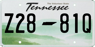 TN license plate Z2881Q