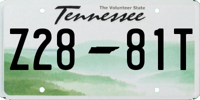 TN license plate Z2881T