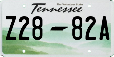 TN license plate Z2882A