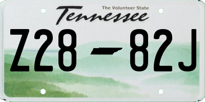 TN license plate Z2882J