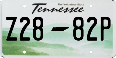 TN license plate Z2882P